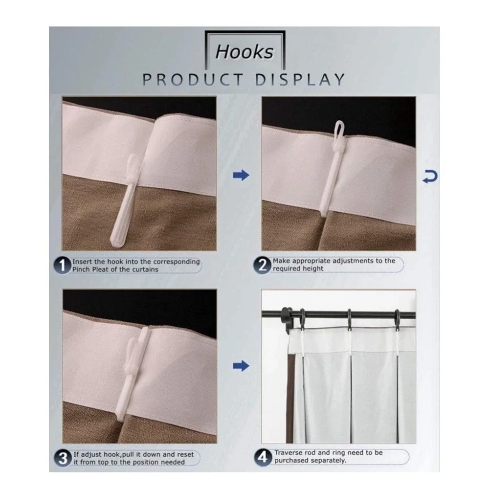 TWOPAGES Pleated Curtain Unlined Room Darkening Drapery Set Of 4) 50
